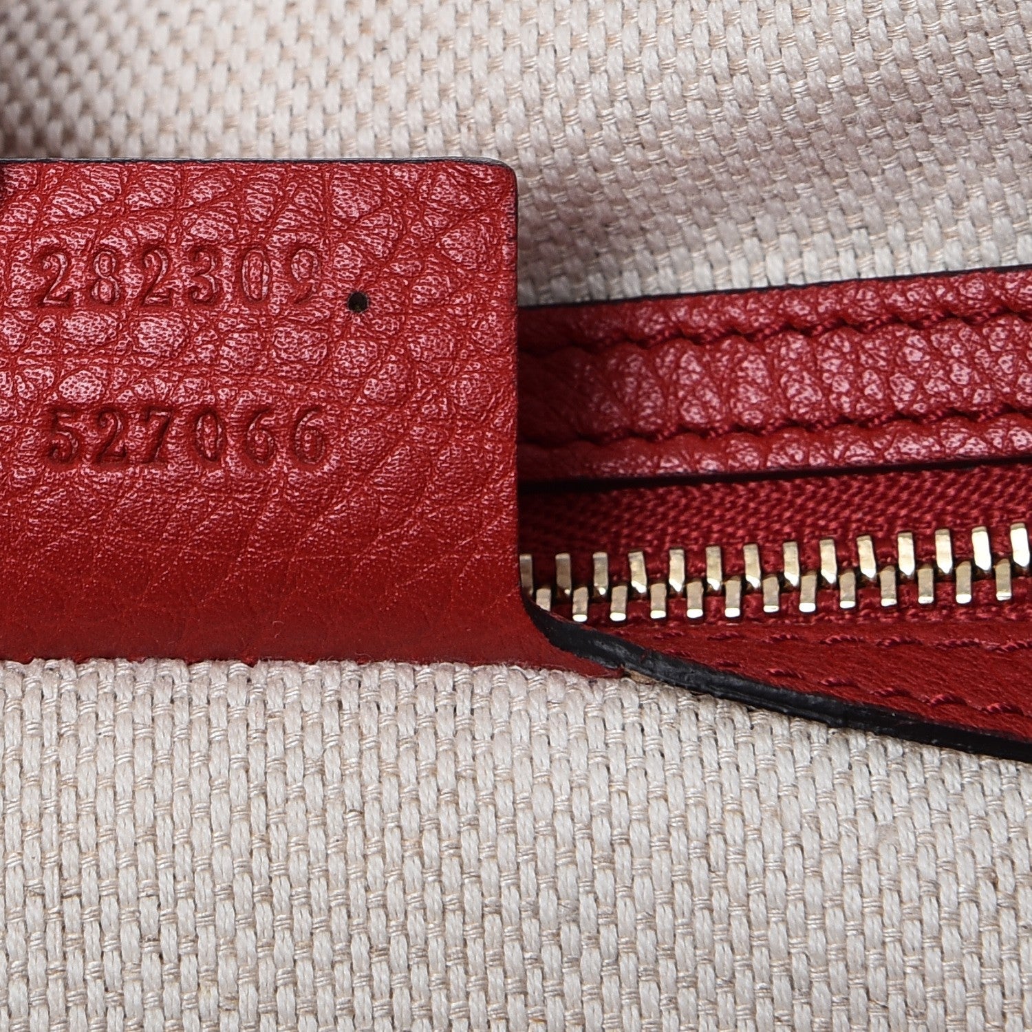 Gucci Pebbled Calfskin Medium Soho Shoulder Bag Red 7 of 9