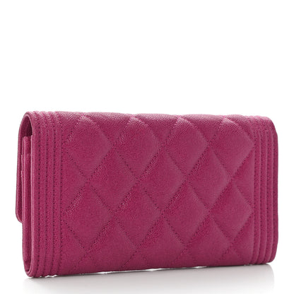 Chanel Caviar Quilted Medium Boy Flap Wallet Fuchsia 3 of 11