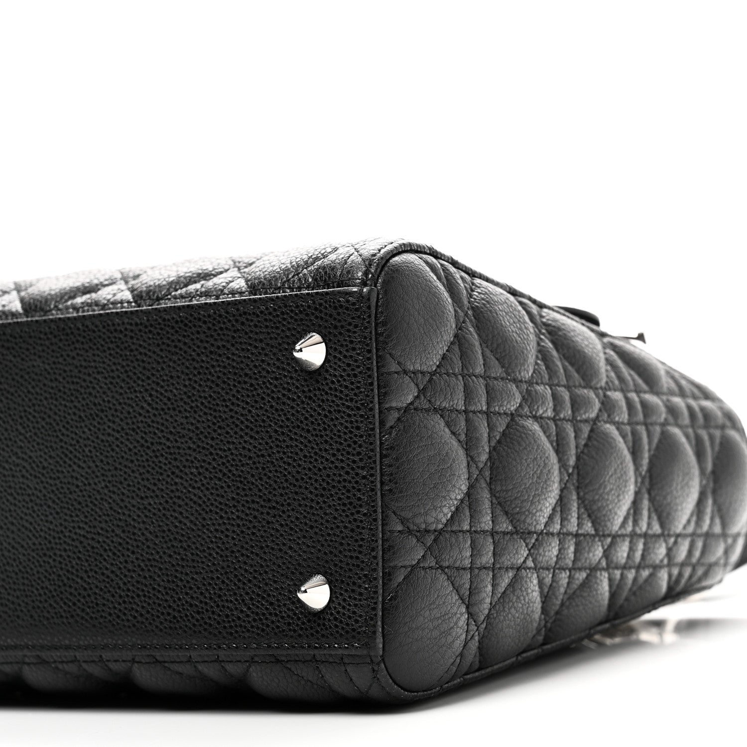 Christian Dior Grained Calfskin Cannage Medium Lady Dior Black 10 of 10