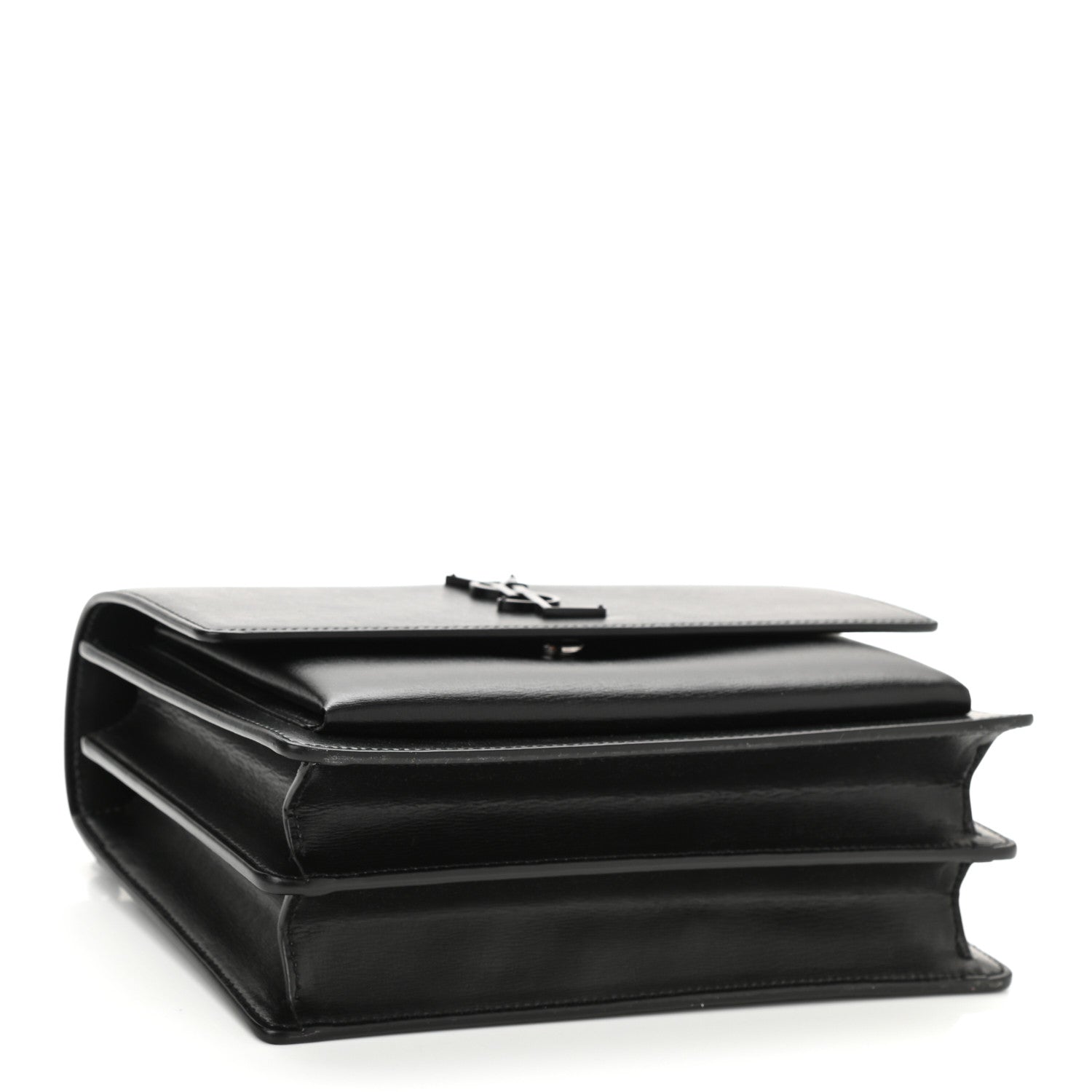 Saint Laurent Calfskin Medium Monogram Monochrome Sunset Black 4 of 9