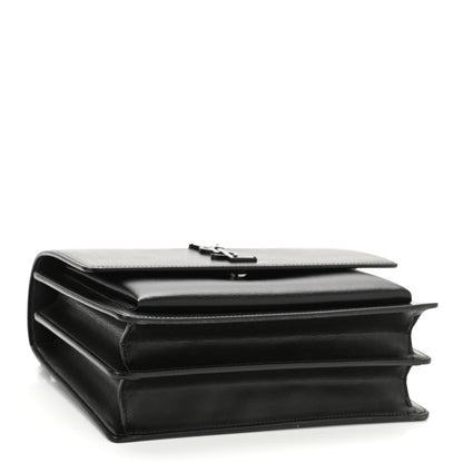 Saint Laurent Calfskin Medium Monogram Monochrome Sunset Black 4 of 9
