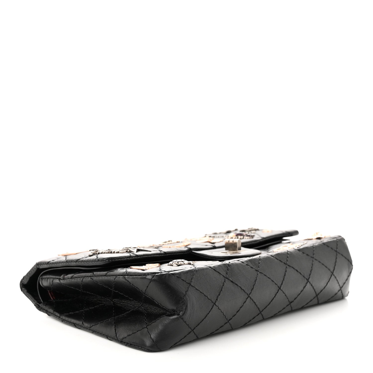 Chanel Aged Calfskin Lucky Charms 2.55 Reissue 225 Flap Black 3 of 12