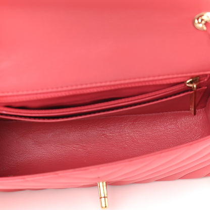 Chanel Lambskin Chevron Quilted Mini Rectangular Flap Pink 4 of 9