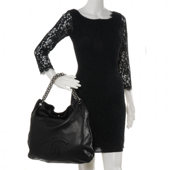 Chanel Lambskin Soft and Chain Large Hobo Black 2 of 8