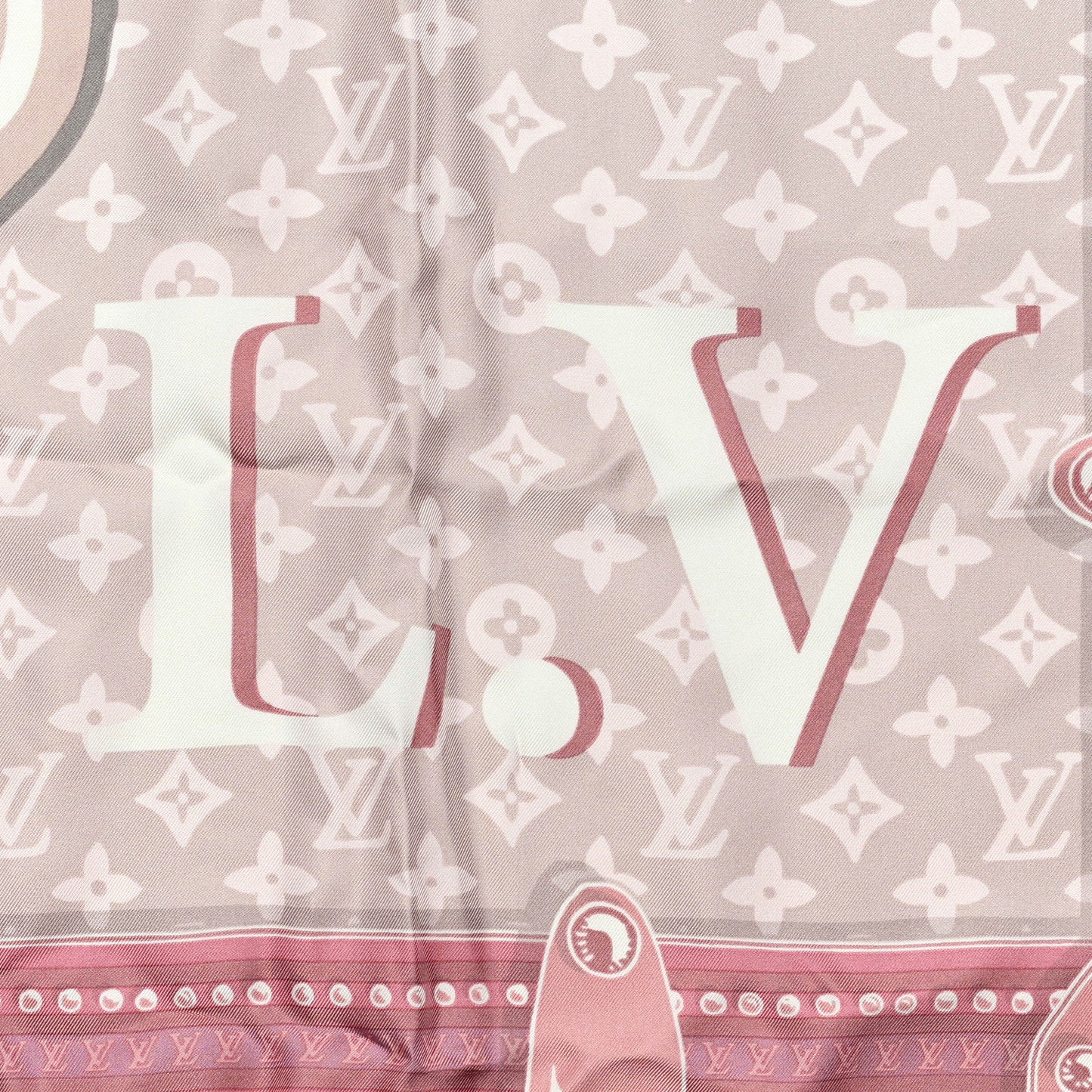 Silk Monogram Poodle Animalle Square Scarf