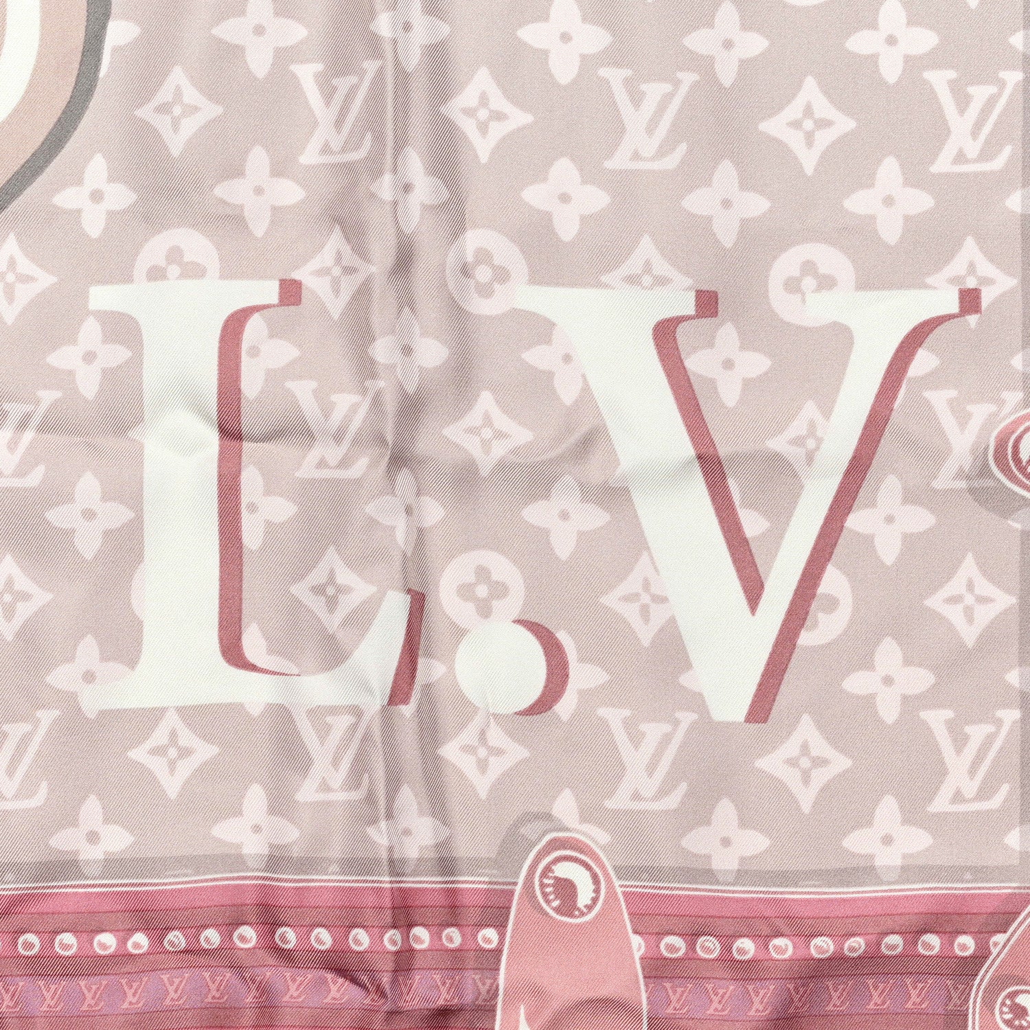 Louis Vuitton Silk Monogram Poodle Animalle Square Scarf 2 of 4