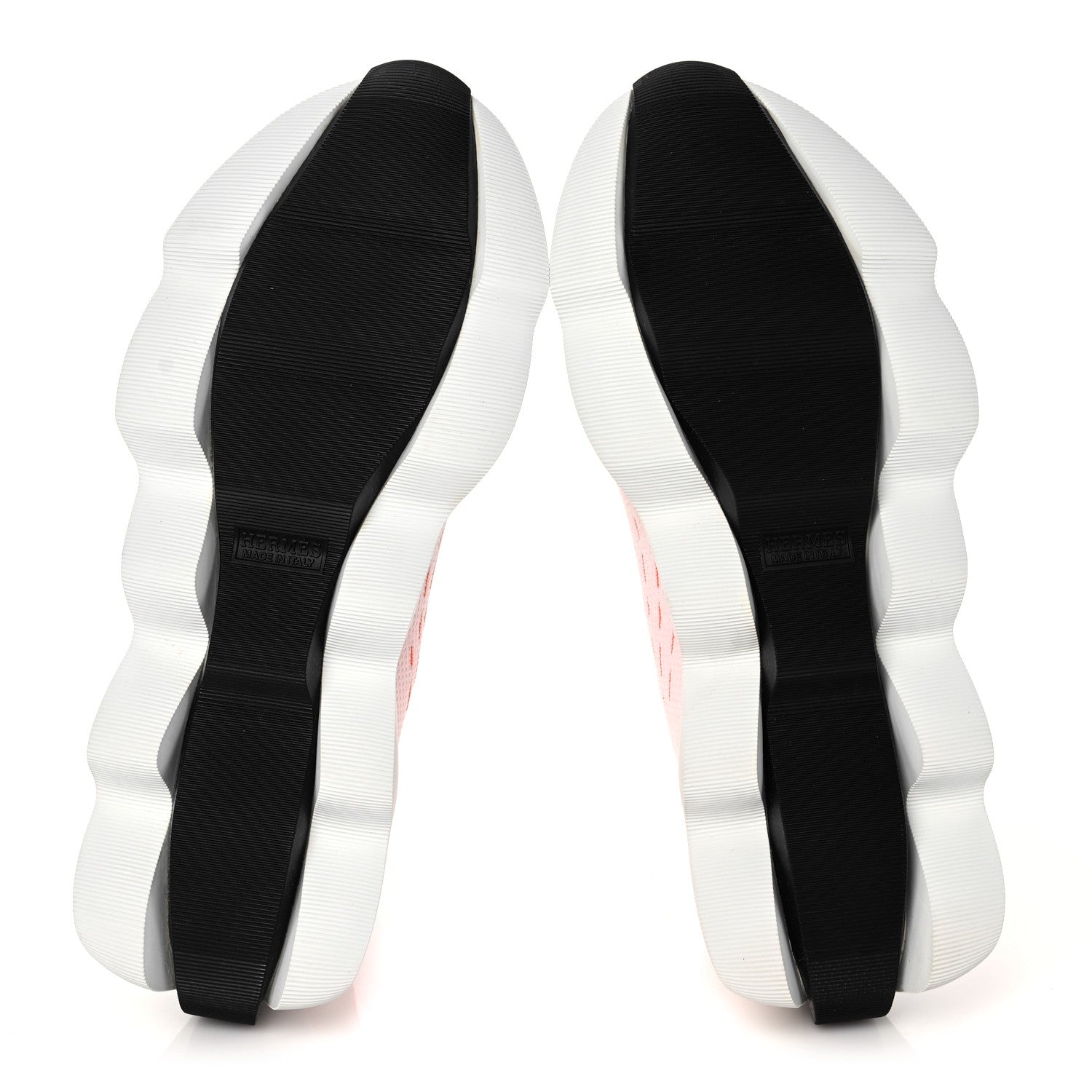 Hermes Technical Canvas Goatskin Womens Eclair Sneakers 38.5 White Orange 5 of 8