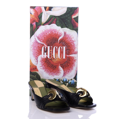 Gucci Malaga Kid Half Moon GG Square Toe Slide Sandals 36 Black 10 of 10