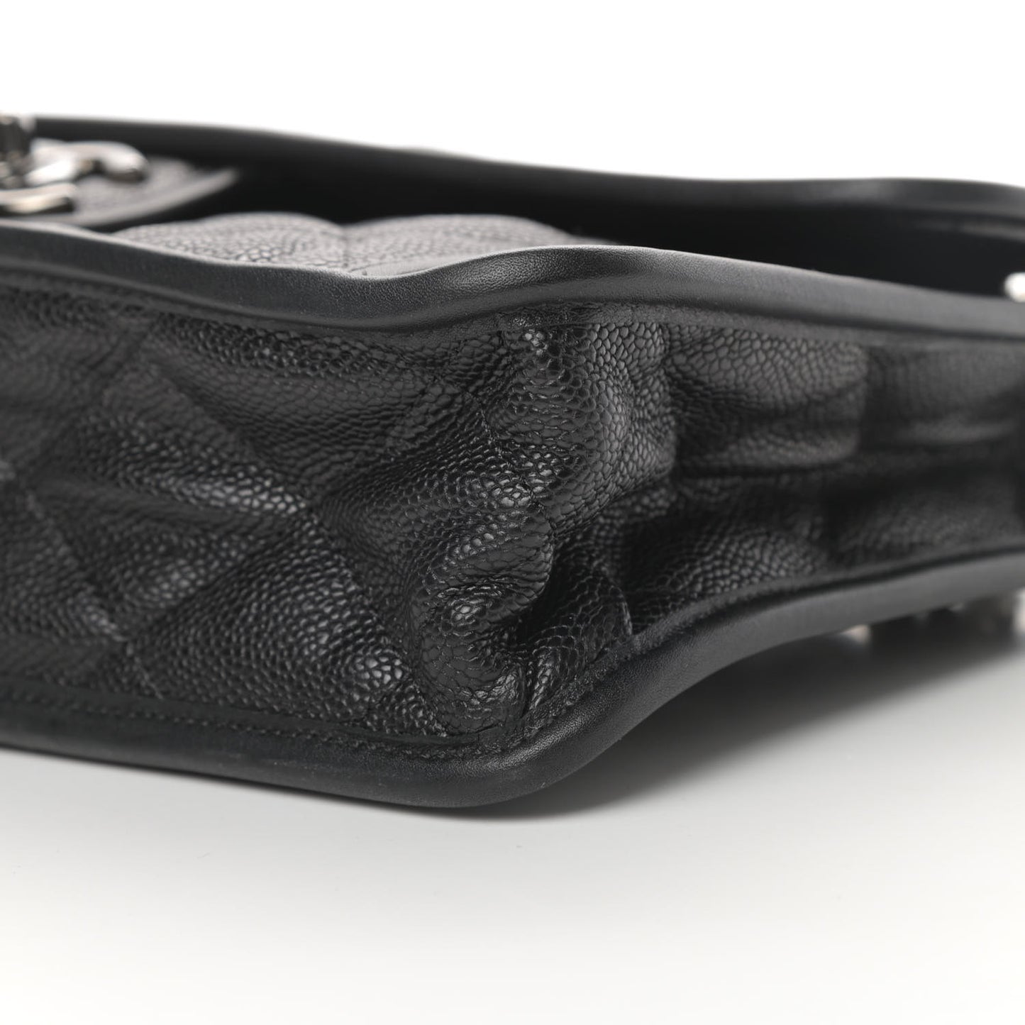 Caviar Quilted Large French Riviera Flap Black