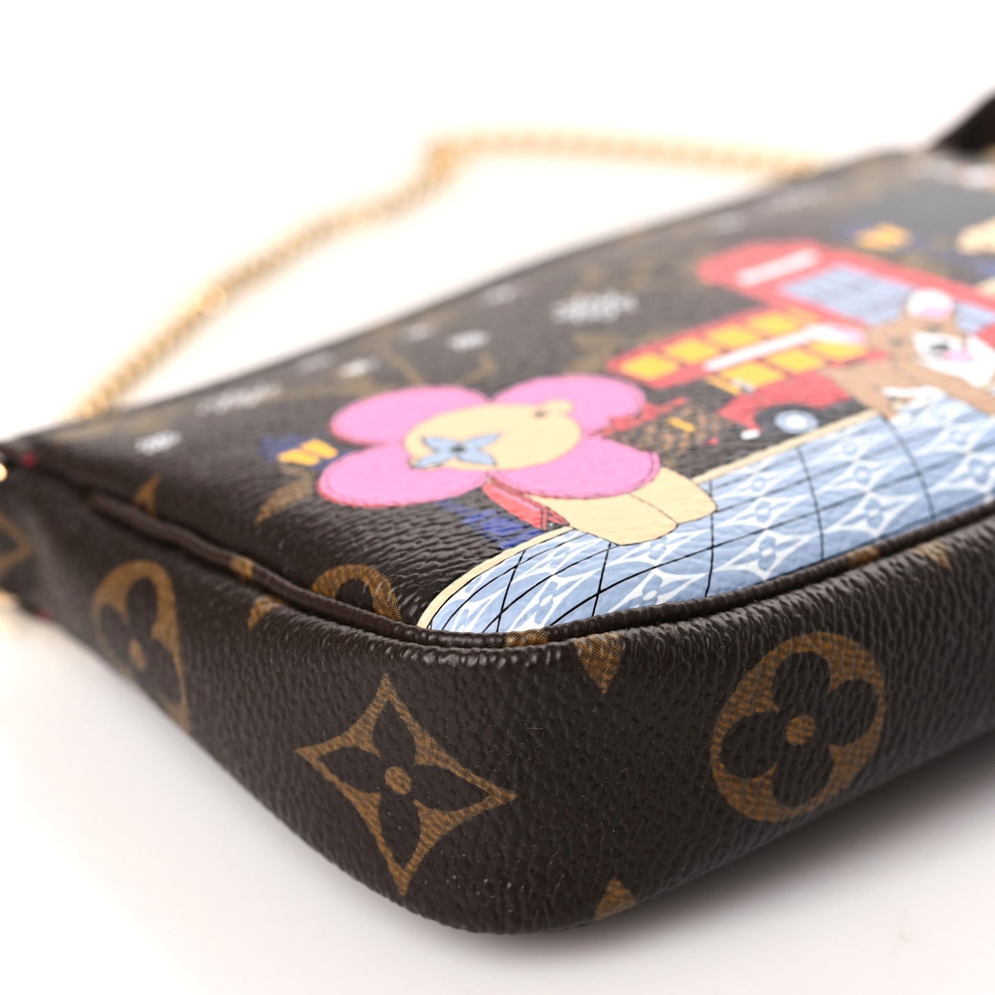 Monogram 2021 Christmas Animation London Mini Pochette Accessories Red