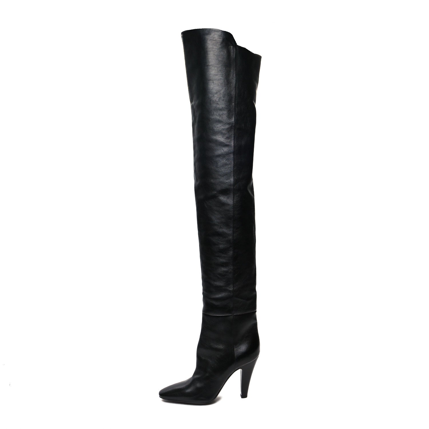 Saint Laurent Smooth Calfskin Betty 95 Over The Knee Boots 39.5 Black 1 of 6