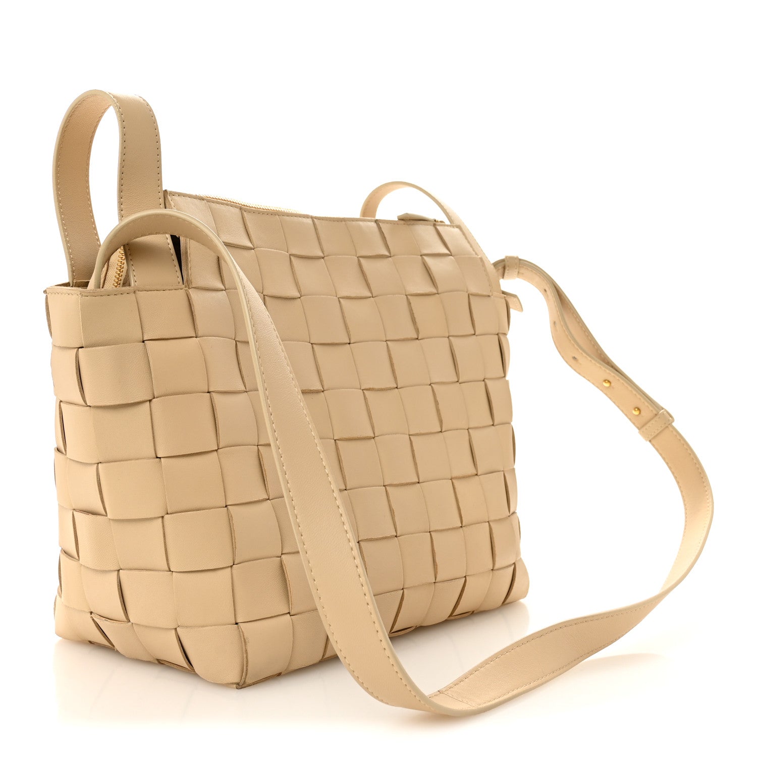 Bottega Veneta Lambskin Maxi Intrecciato Bowling Cassette Shoulder Bag Porridge 3 of 15