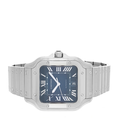 Cartier Stainless Steel 39.8mm Santos De Cartier Automatic Watch Blue 2 of 5