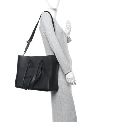 Christian Dior Grained Calfskin Saddle Tote Black 3 of 19
