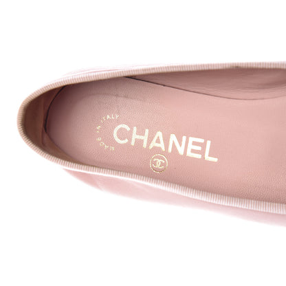 Chanel Lambskin CC Cap Toe Ballerina Flats 36.5 Light Pink Black 11 of 15