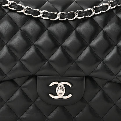 Chanel Lambskin Quilted Jumbo Double Flap Black 8 of 10