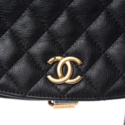 Chanel Grained Calfskin Quilted Messenger Flap Black 10 of 13