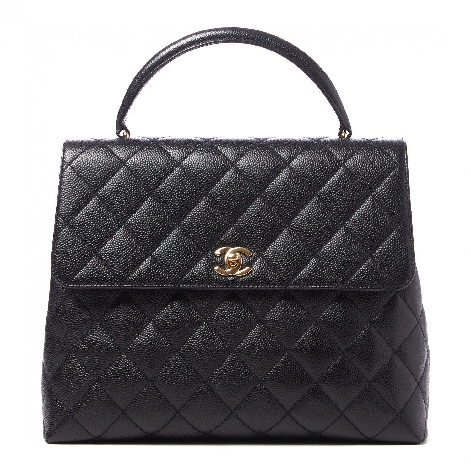 Chanel Caviar Quilted Jumbo Kelly Flap Black 1 of 8