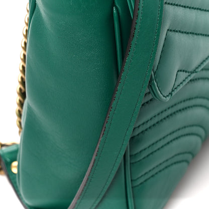 Gucci Calfskin Matelasse Medium GG Marmont Shoulder Bag Emerald Green 12 of 12