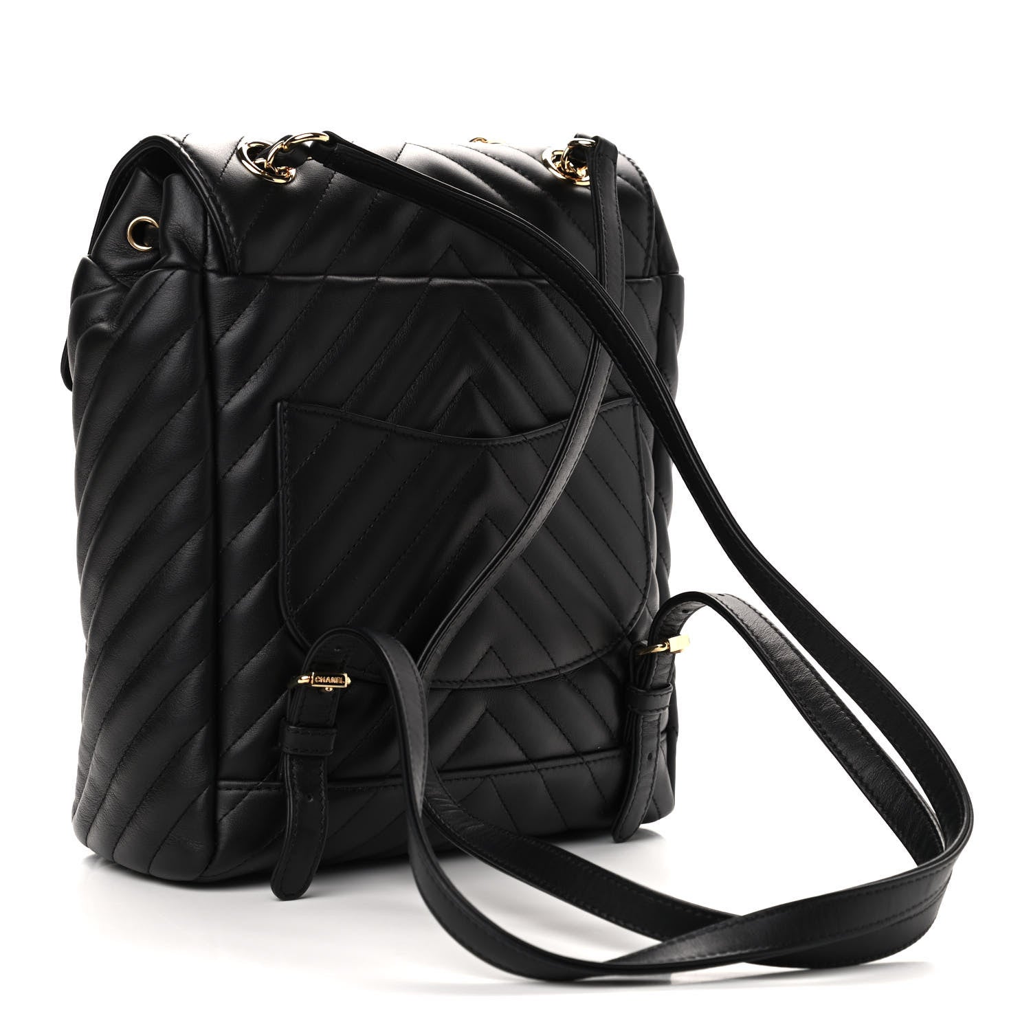 Chanel Calfskin Chevron Quilted Small Urban Spirit Backpack Black 3 of 9