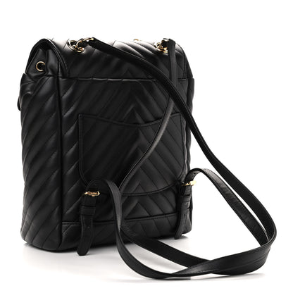 Chanel Calfskin Chevron Quilted Small Urban Spirit Backpack Black 3 of 9
