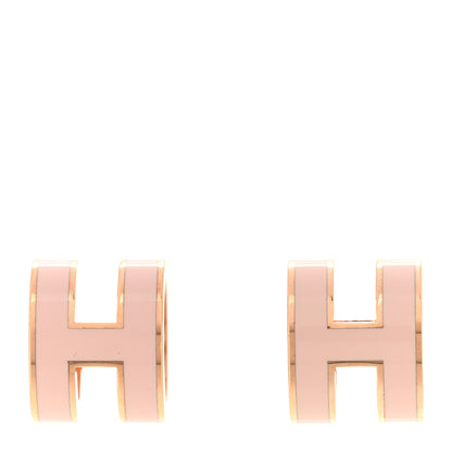 Hermes Rose Gold Lacquered Pop H Earrings Rose Dragee 1 of 6