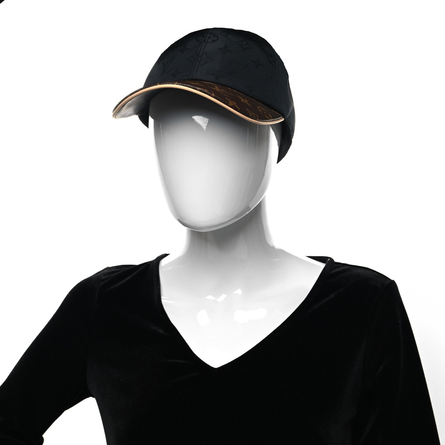 Louis Vuitton Polyester Silk Monogram LV Get Ready Cap M Black 2 of 8