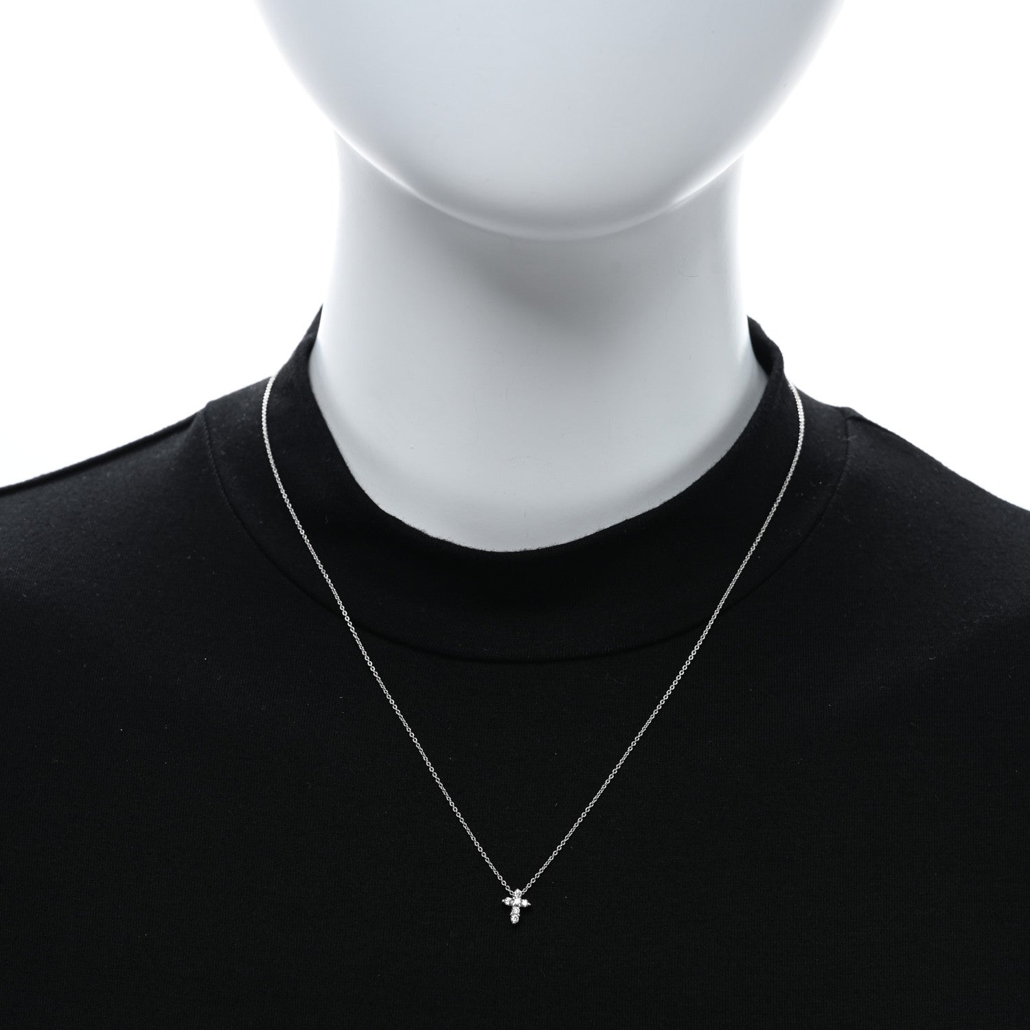 Roberto Coin 18K White Gold Diamond Tiny Treasures Baby Cross Pendant Necklace 2 of 4