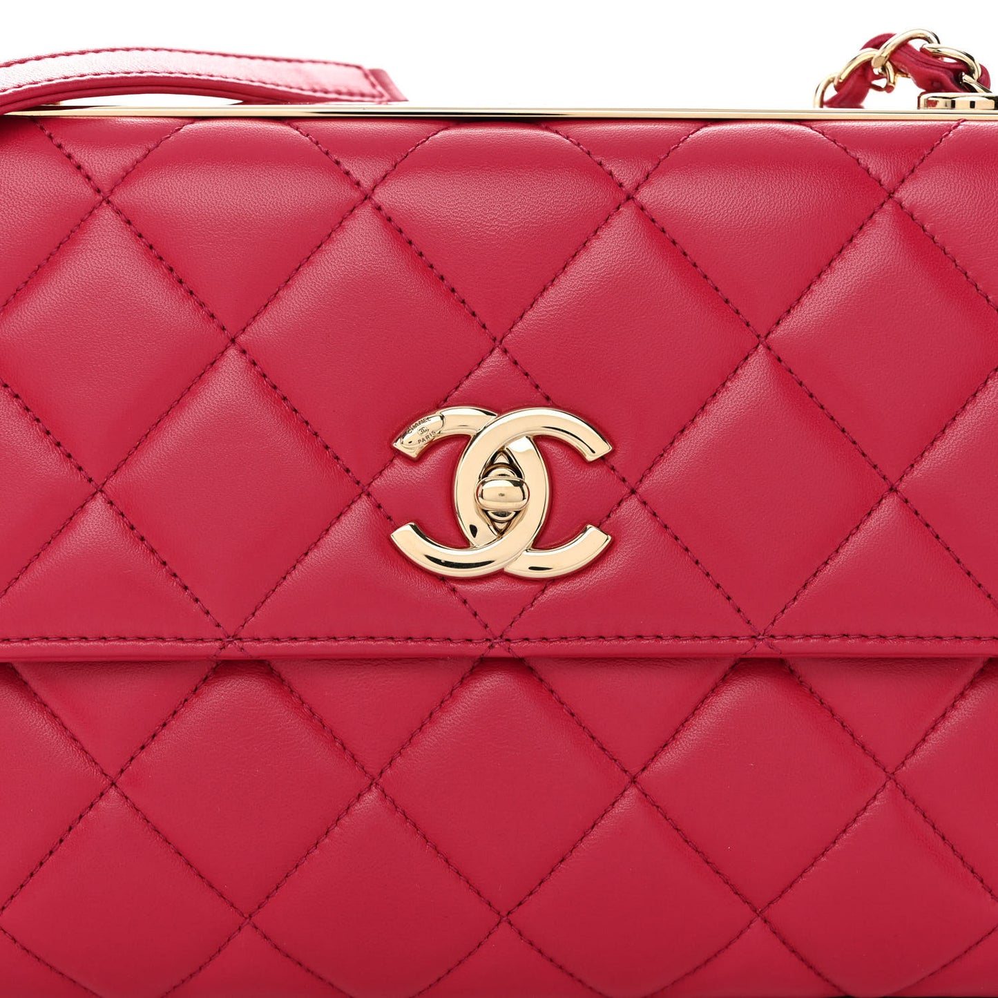 Lambskin Quilted Medium Trendy CC Flap Dark Pink