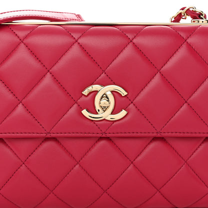 Chanel Lambskin Quilted Medium Trendy CC Flap Dark Pink 8 of 10