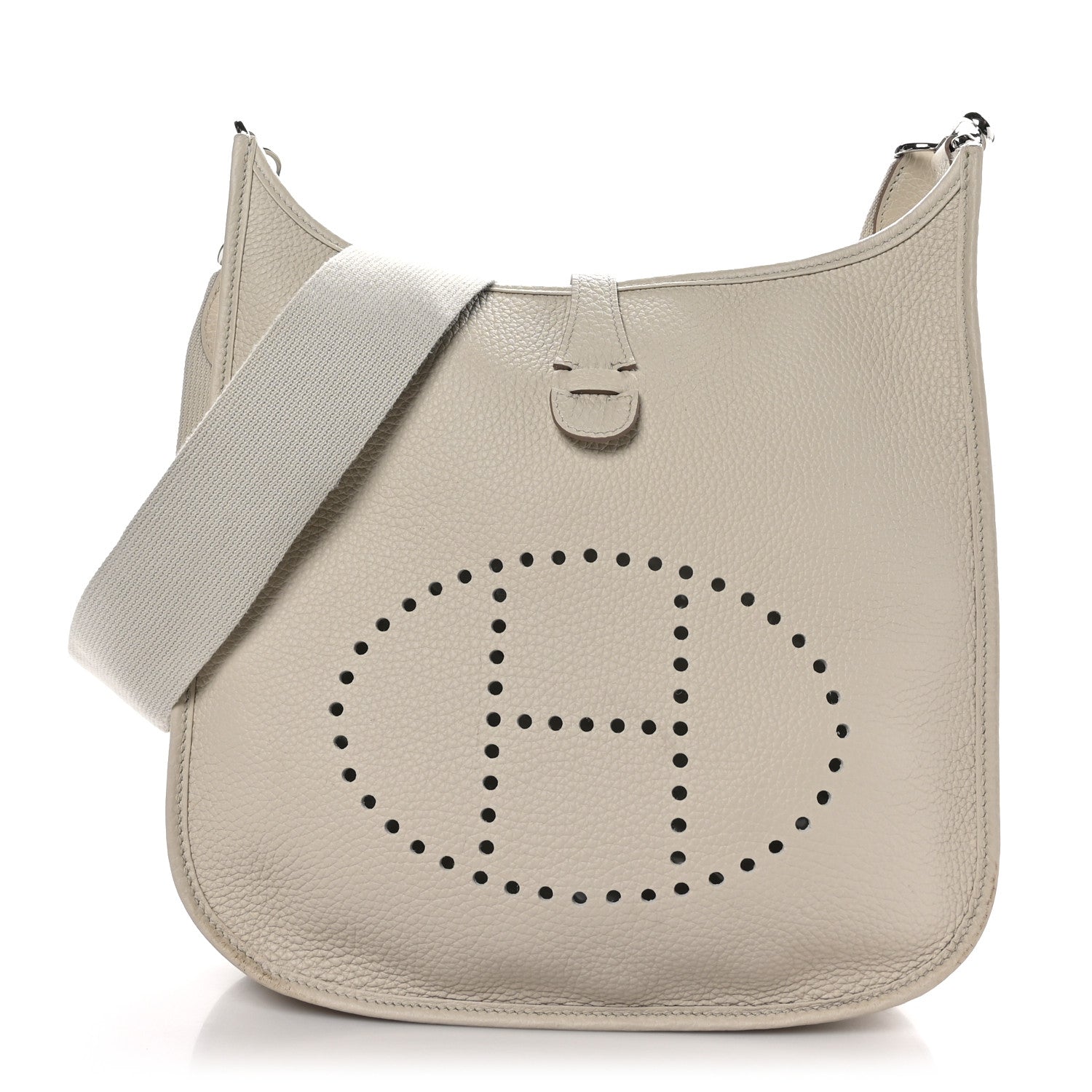 Hermes Taurillon Clemence Evelyne III PM Craie 1 of 10