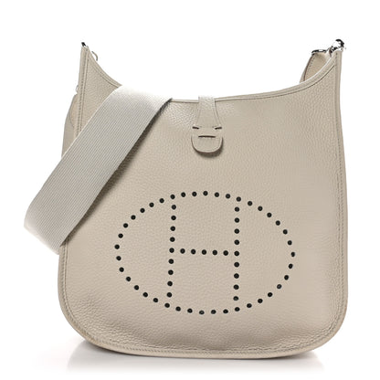 Hermes Taurillon Clemence Evelyne III PM Craie 1 of 10