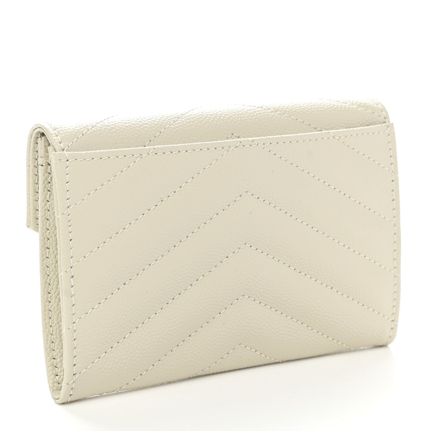 Grain De Poudre Matelasse Chevron Small Monogram Envelope Wallet Crema Soft