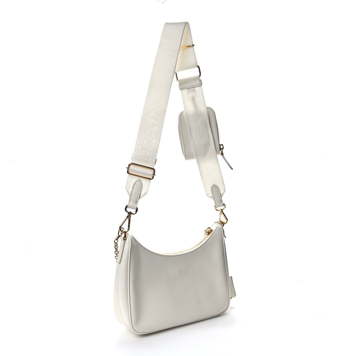 Prada Saffiano Re-Edition 2005 Shoulder Bag White 3 of 13