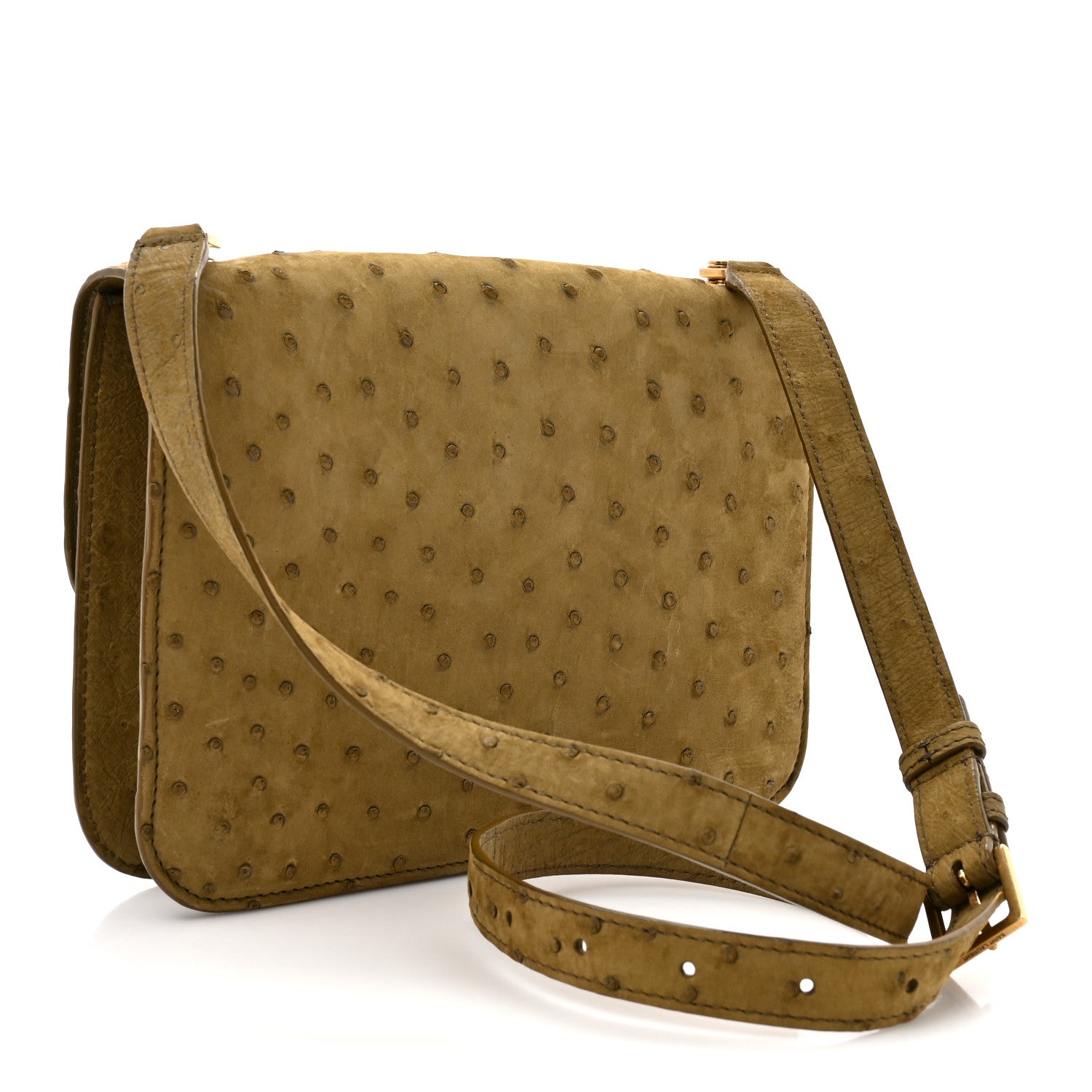 Saint Laurent Ostrich Carre Satchel Green 1821549 – FASHIONPHILE