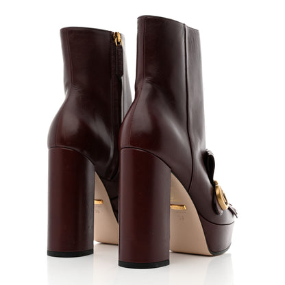 Gucci Malaga Kid GG Marmont Fringe Platform Ankle Boots 36 Vintage Bordeaux 4 of 9