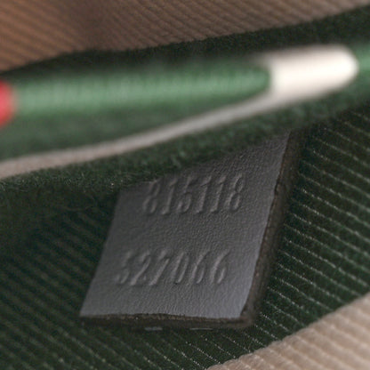 Gucci GG Supreme Monogram Emblem Small Shoulder Bag Beige Ebony Light Blue 6 of 9