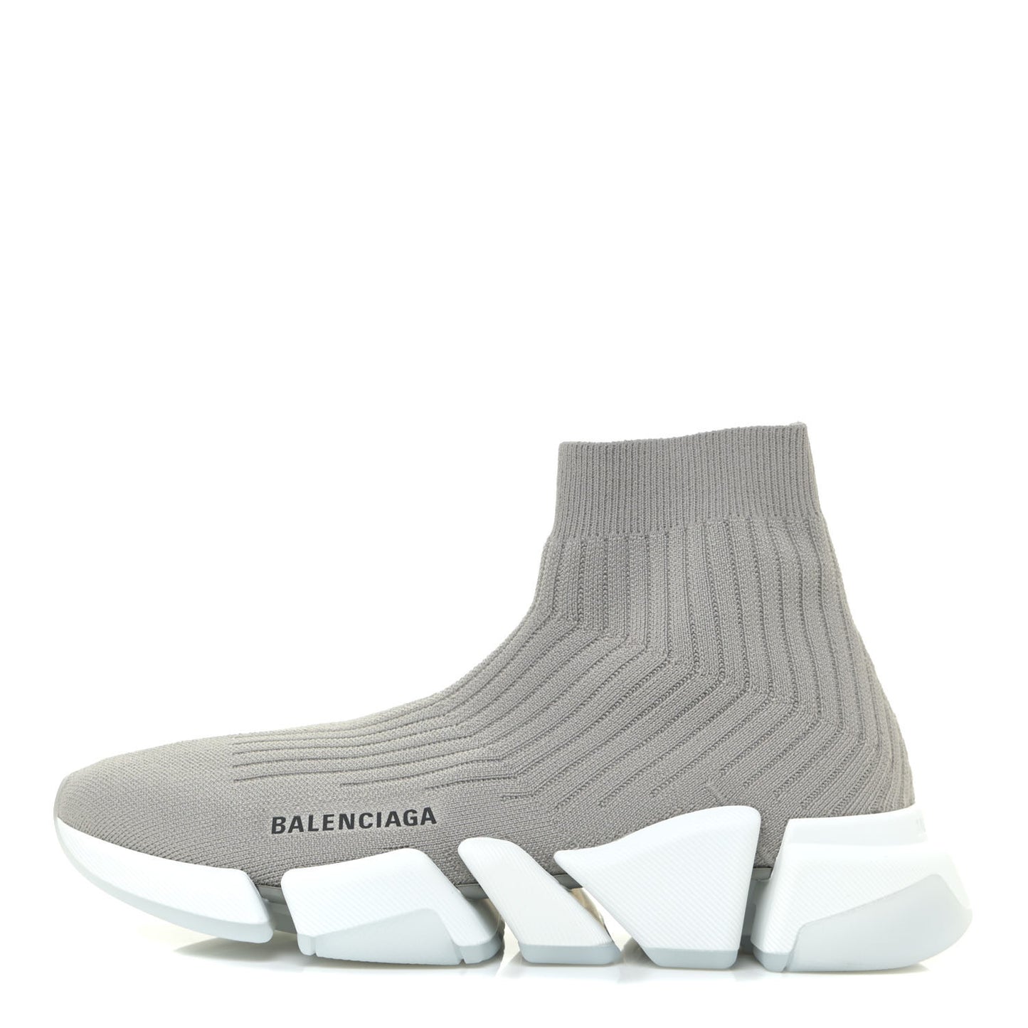 Ribbed Knit Womens Speed 2.0 Transparent Sole Sneakers 39 Baltic Grey White