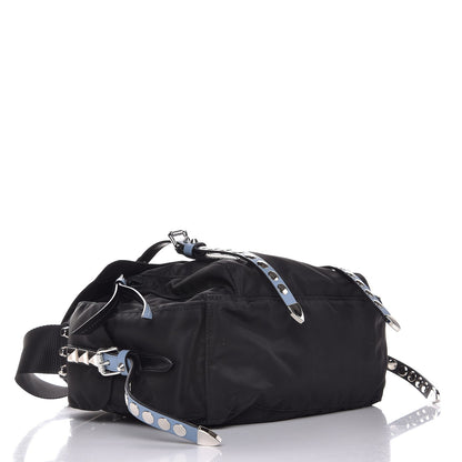 Prada Nylon New Vela Studded Messenger Black Astrale 4 of 7