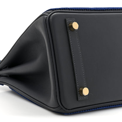 Hermes Velours Côte à Côte Tuffetage Swift Birkin 25 Caban Bleu Saphir 10 of 10