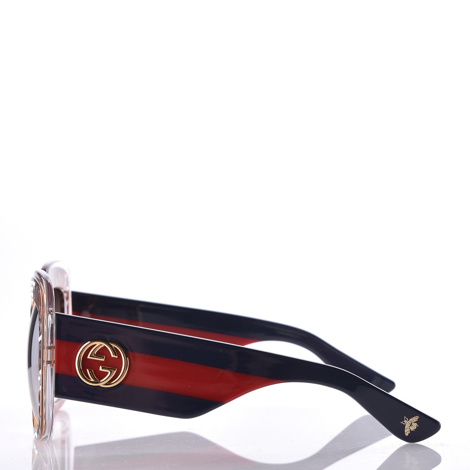 Gucci Acetate Crystals Web Square Frame GG3862/S Sunglasses Brown 3 of 6