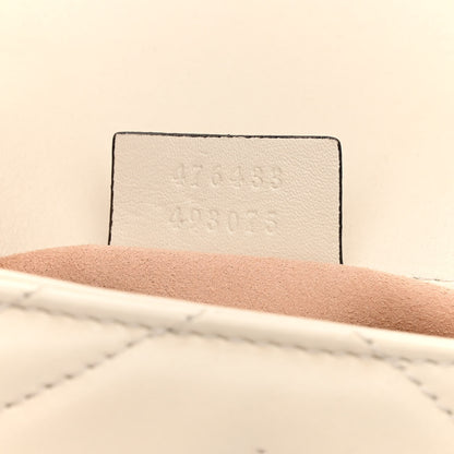Gucci Calfskin Matelasse Super Mini GG Marmont Shoulder Bag White 7 of 11