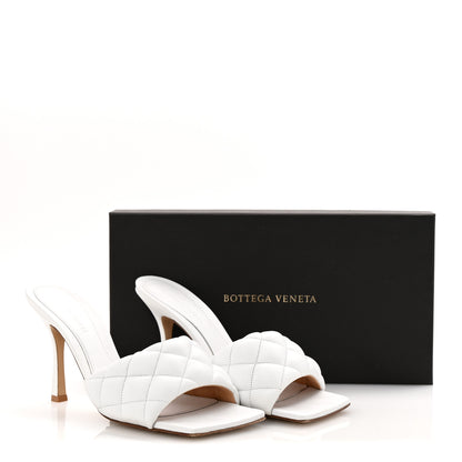 Bottega Veneta Nappa Matelasse Padded Mule Sandals 39.5 Optic White 10 of 10