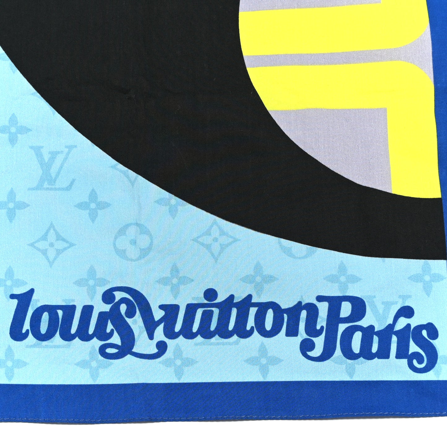 Cotton Split Monogram Bandana Blue Multicolor
