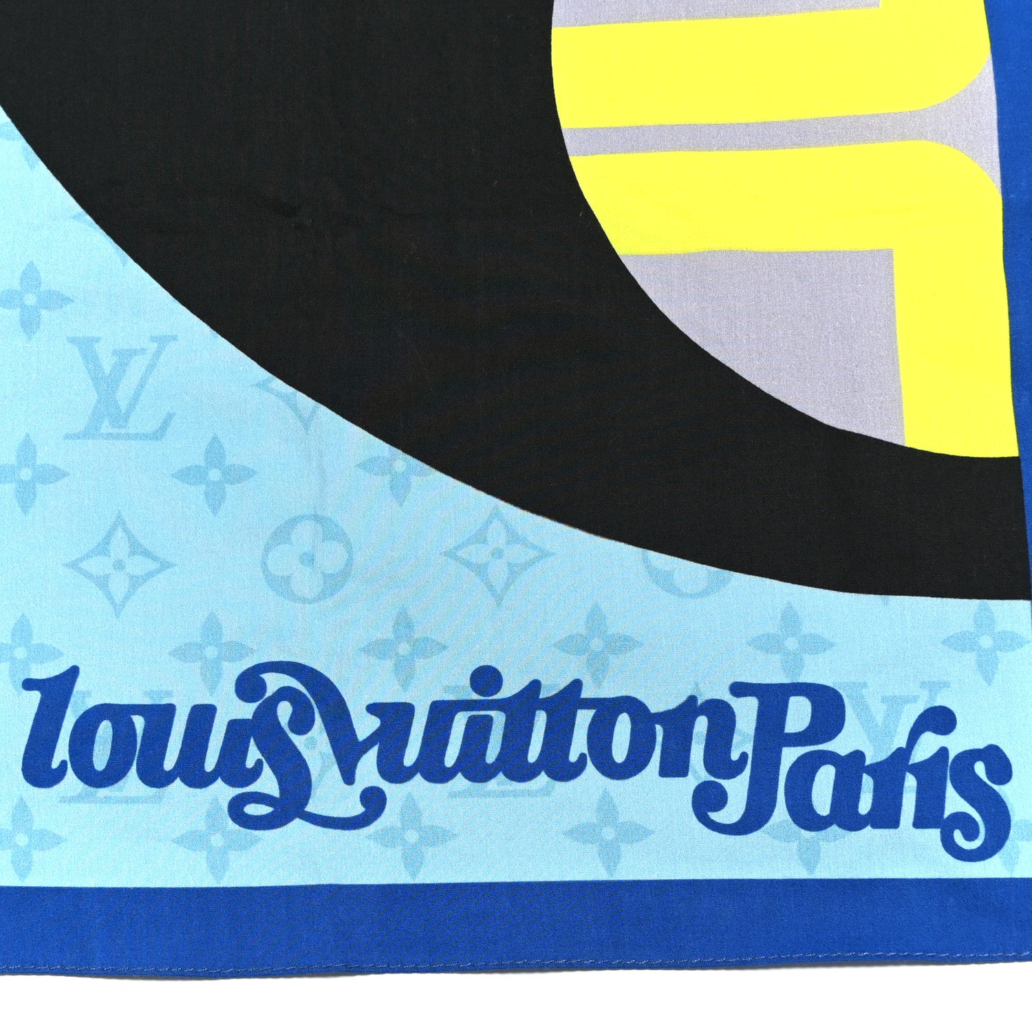 Louis Vuitton Cotton Split Monogram Bandana Blue Multicolor 2 of 3