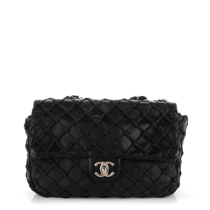 Chanel Lambskin Jumbo Canebiers Net Flap Black 1 of 8