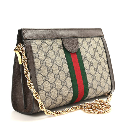 Gucci GG Supreme Monogram Web Small Ophidia Chain Shoulder Bag Brown 3 of 10