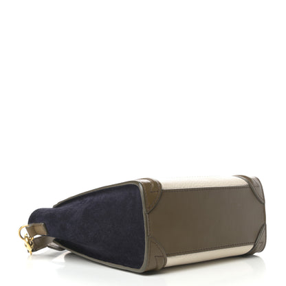 Celine Calfskin Suede Nano Tri-Color Luggage Cream 4 of 9