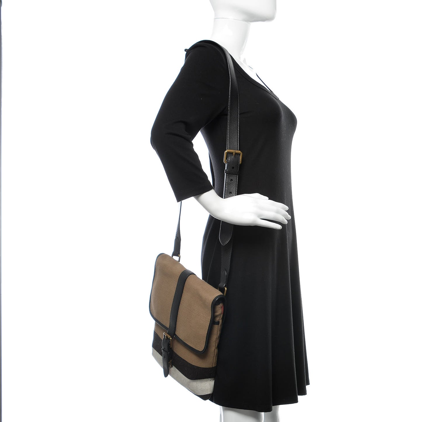 Canvas Mega Check Everson Crossbody Black