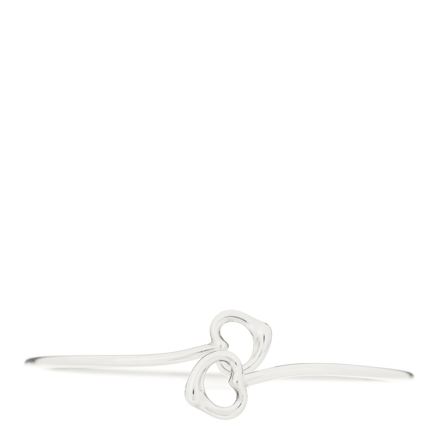 Sterling Silver Elsa Peretti Double Open Heart Bangle Bracelet
